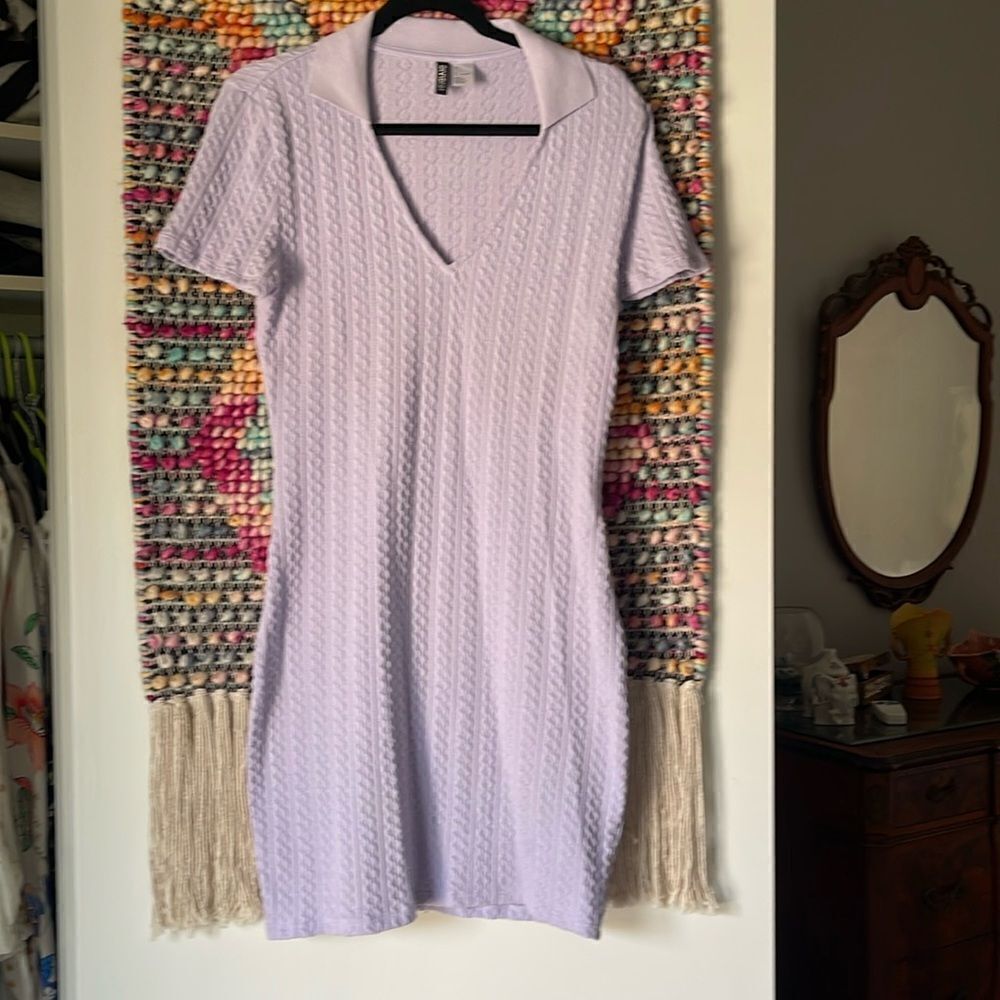 Lavender H&M Divided cable knit summer dress